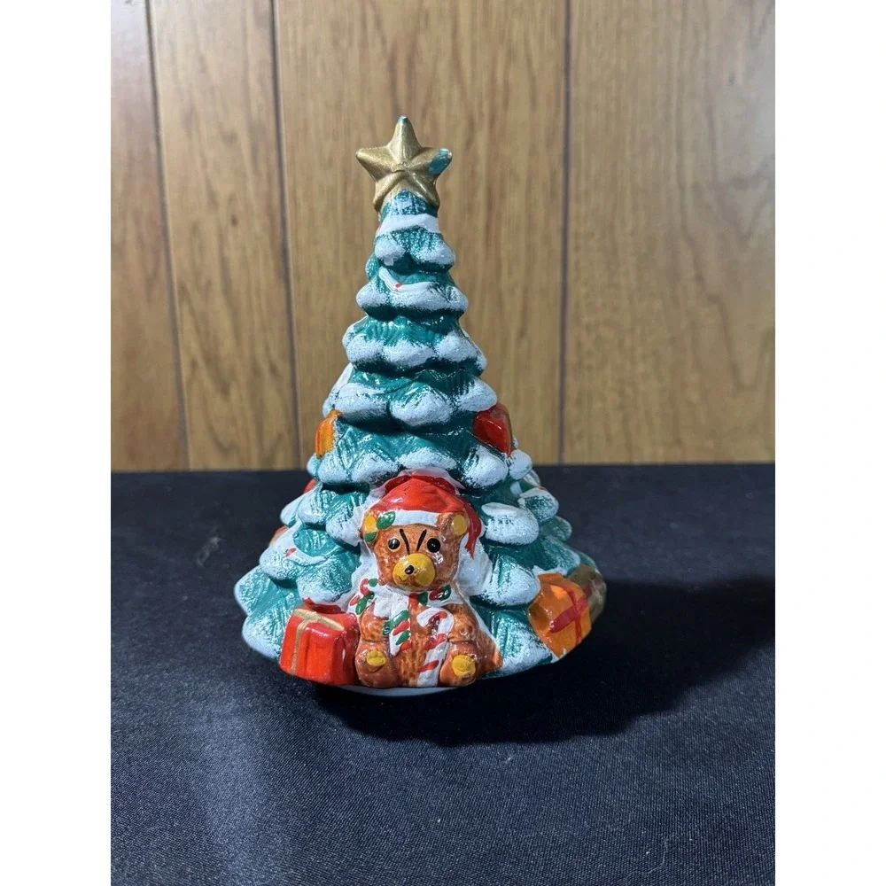 Vintage Brimnes Ceramic Wind Christmas Tree Teddy Bear  Jingle Bells Music‎